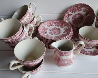Myott Stafordshire England Tasse und Untertasse Vintage Milchkännchen, Sahnekännchen