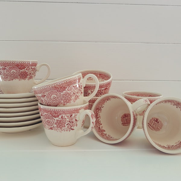 Duo Tasse und Untertasse Burgenlandrot Villeroy & Boch Vintage