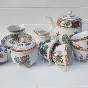 Beautiful and unique Japanese tea coffee set porcelain tableware cups vintage