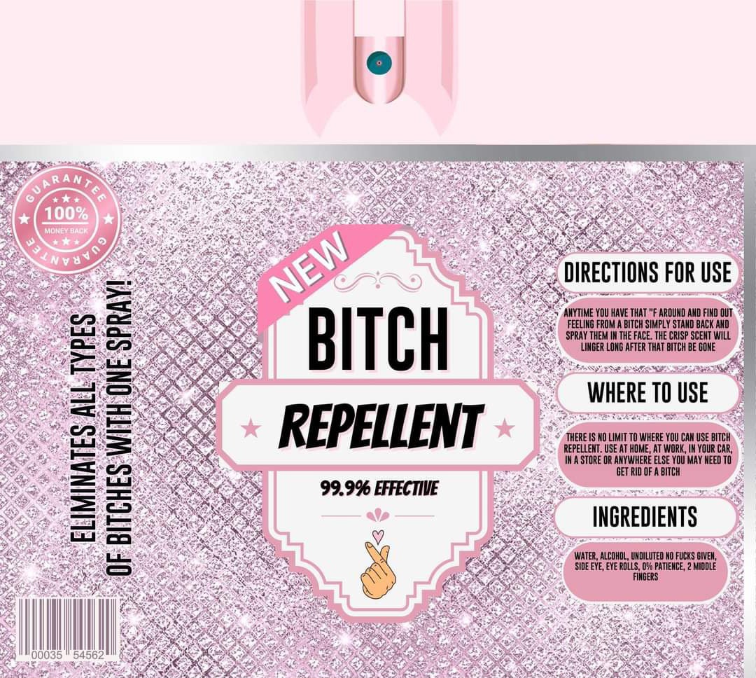 Bitch Repellent Pink 20 Oz Tumbler Wrap Digital Download, PNG and JPG ...
