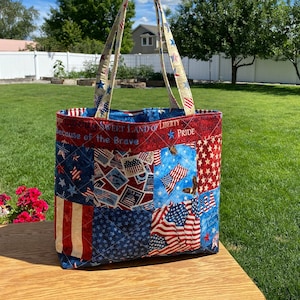 Patriotic Quilted Tote Bag