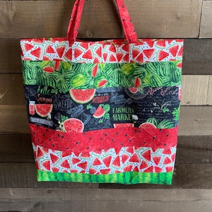 Watermelon Quilted Market Bag