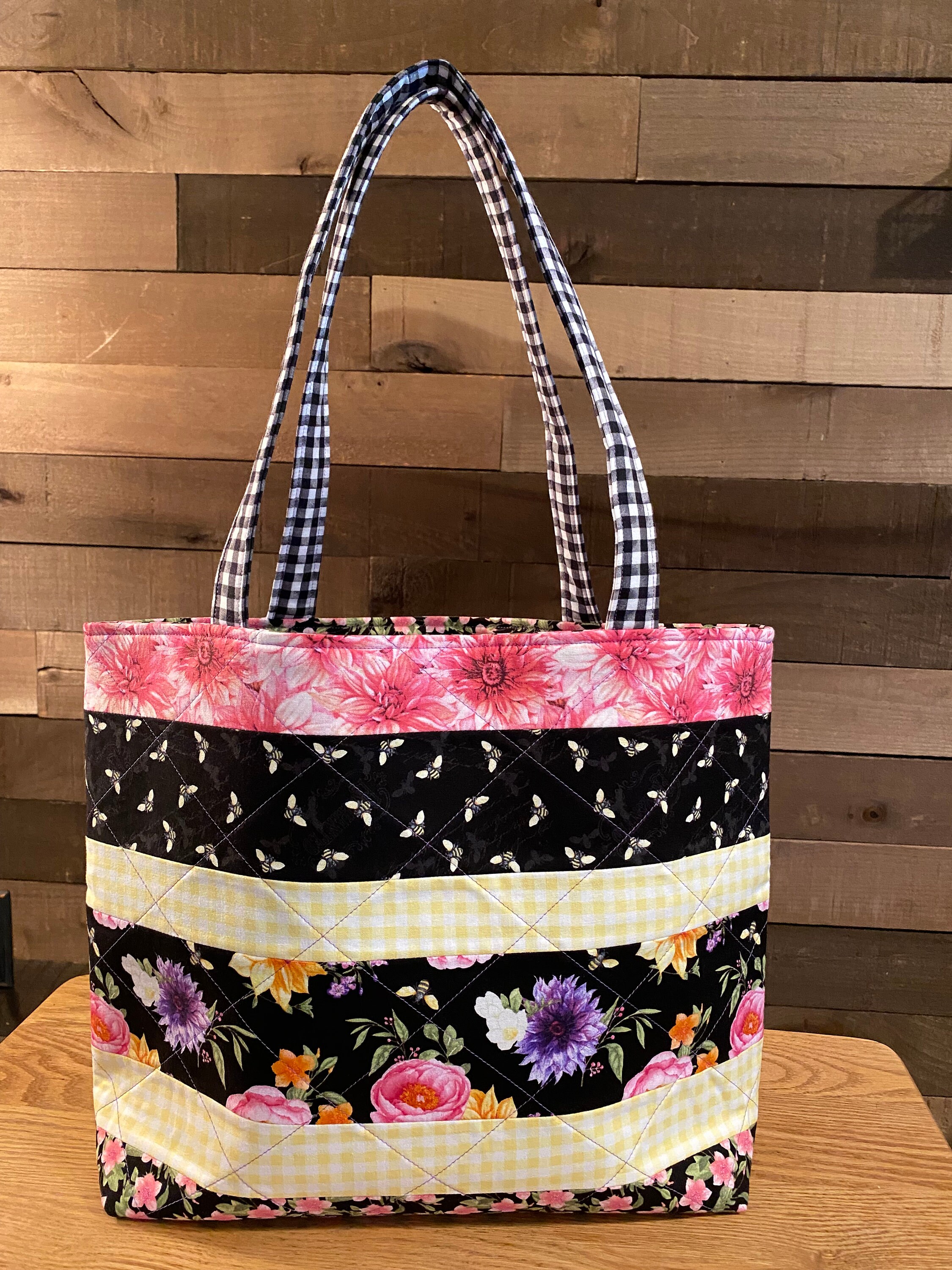 Bison And Flower QA2511027CL Quilted Tote Bag
