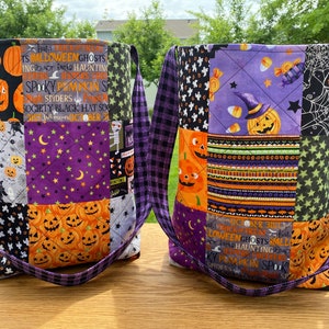 Halloween Quilted Tote Bag Purple