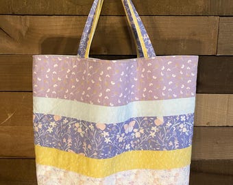 Purple Butterfly Quilted Market Bag
