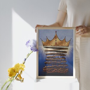 Crown of Light Digital Print, Instant Download Printable Home Decor, Christian Digital Poster Wall Art, Downloadable Christian Art