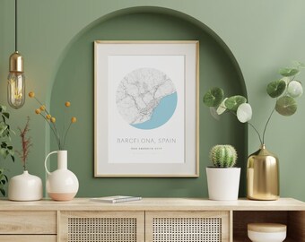 Barcelona, Custom City Map, Your Choice, Gift for couples, Home Town Map, Personalized Map Print, Custom Poster, City Wall Art, Digital file