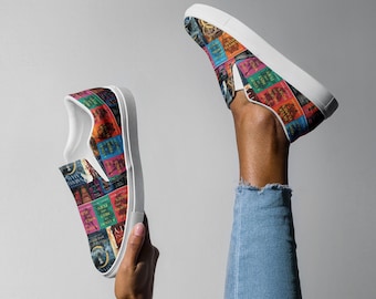 SJM Book Cover Canvas Slip On Shoes, Fantasy Bookish Merch