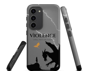 Vierte Flügel Galaxy Handy Hülle, Bookish Dragon Design