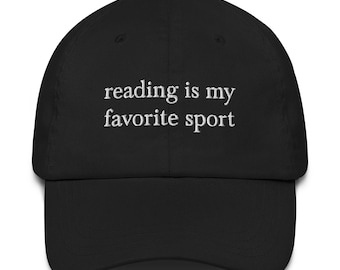 Embroidered Reading Hat: Vintage Style Cotton Cap, Book Lover Gift