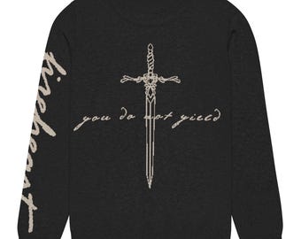Throne of Glass Knit Sweater, 'You Do Not Yield' Design