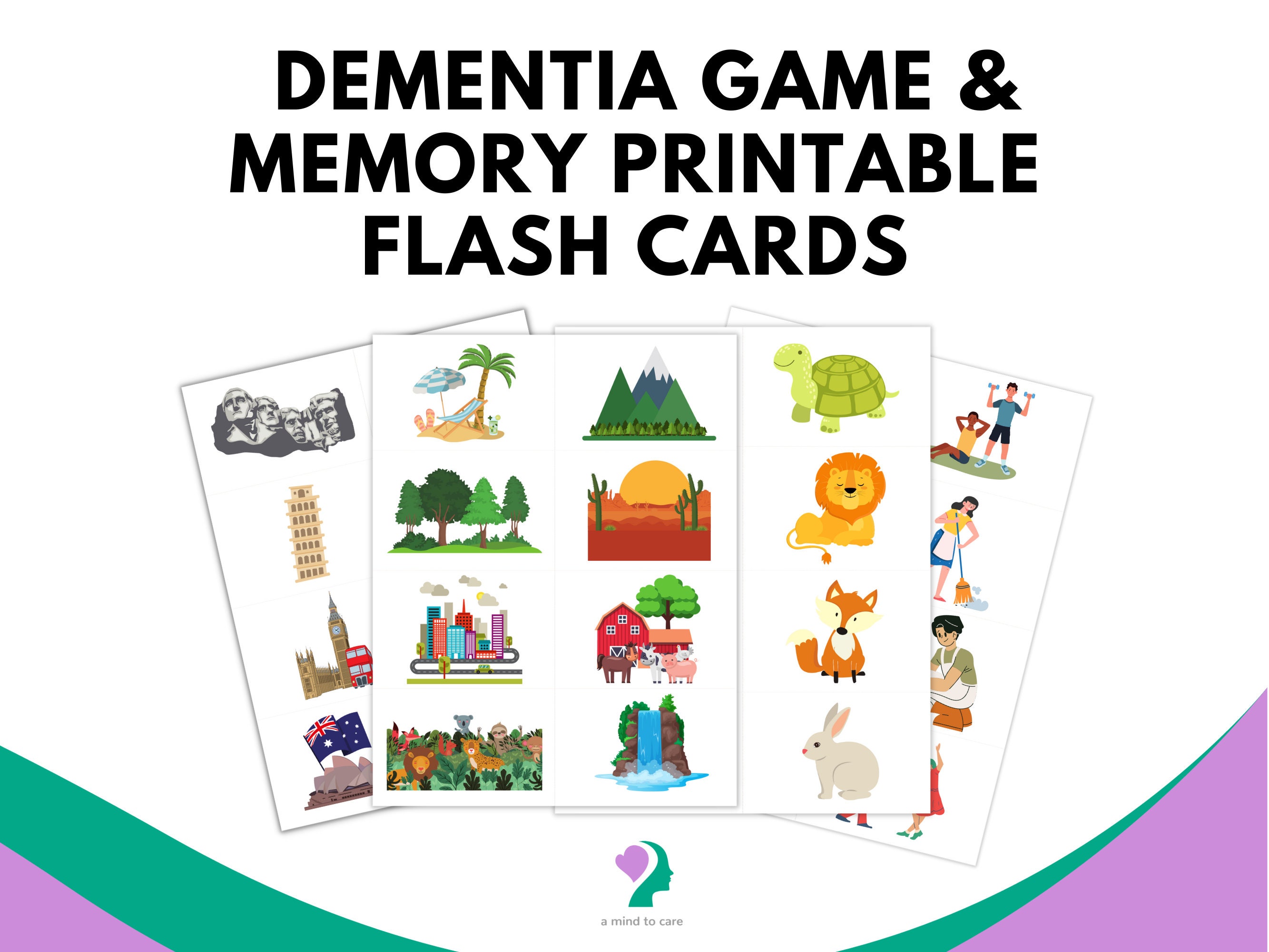 Dementia Game & Memory Flash Cards Printable Sheets Memory Prompt