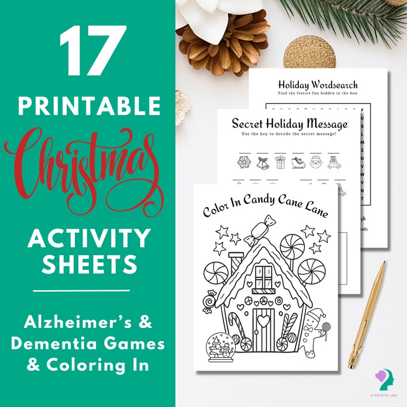 17 Printable CHRISTMAS Activity Sheets Alzheimer's & Dementia Care