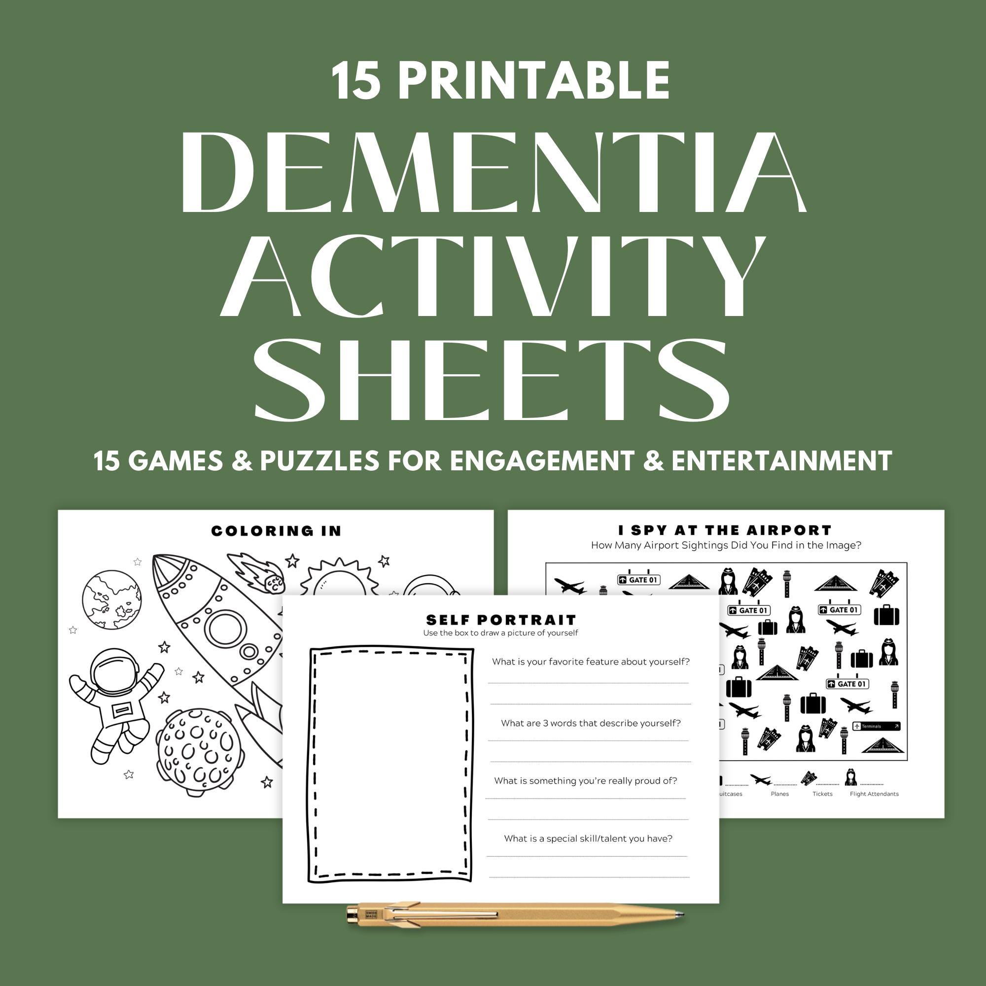 Printable Activity Sheets Alzheimer s Dementia Care Senior Printable activity sheets alzheimer s dementia care senior