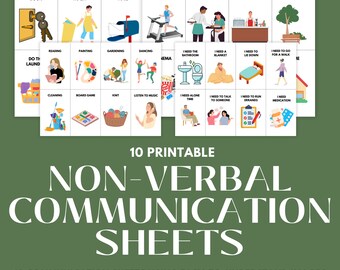 Non-Verbal Communicaton & Reference Sheets | Emotions, Needs, and Activity Sheets | Communication Flash Cards for Seniors and Caregivers |