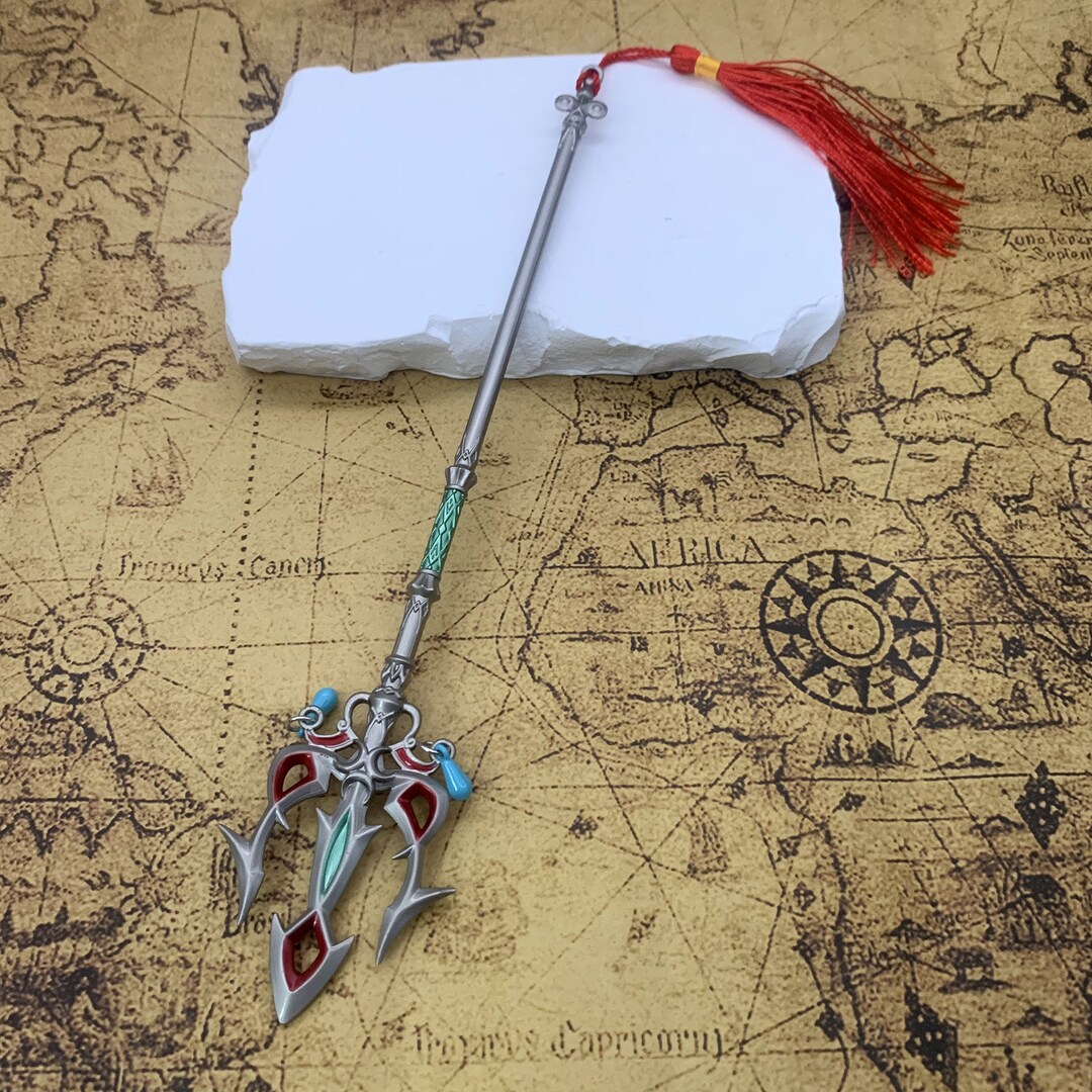 Zelda Lightscale Trident Mipha Ceremonial Trident With Stand Zelda