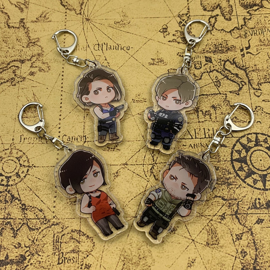 Resident Evil 4 Charm Keychain Double Sided Acrylic Key Chain With Gift
