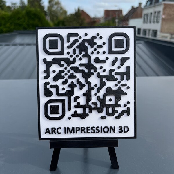 QR code imprimé en 3D en couleur - Logo, Texte, Instagram, Facebook