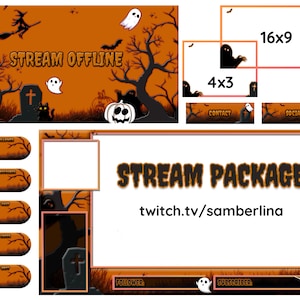 Halloween Stream Overlay Package | Stream Overlay Package | Twitch Panels | Twitch Alerts | Webcam Overlay | Scenes