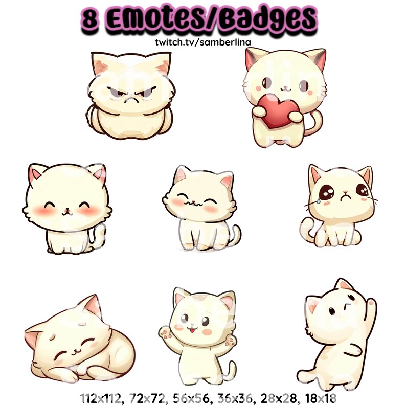 Cat Sticker Overlay Cute Animated Cat Stream Overlay Package Stream and Webcam - Etsy