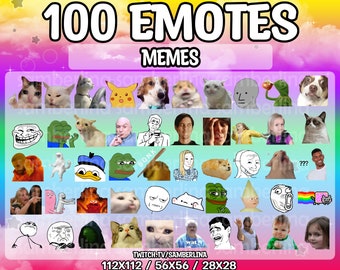 100 Meme Emote Pack - Twitch, Youtube, Discord | Emote Mega Bundle Pack | Funny Emotes