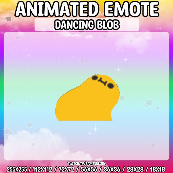Dancing Blob Animated Emote Pack - Twitch, Youtube, Discord, Tiktok | Cute Chibi Cartoon Character | GIF Emote