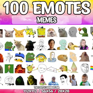 100 Meme Emote Pack Twitch Youtube Discord Emote Mega - Etsy