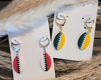 Custom Football Earrings: Team Colors Jewelry