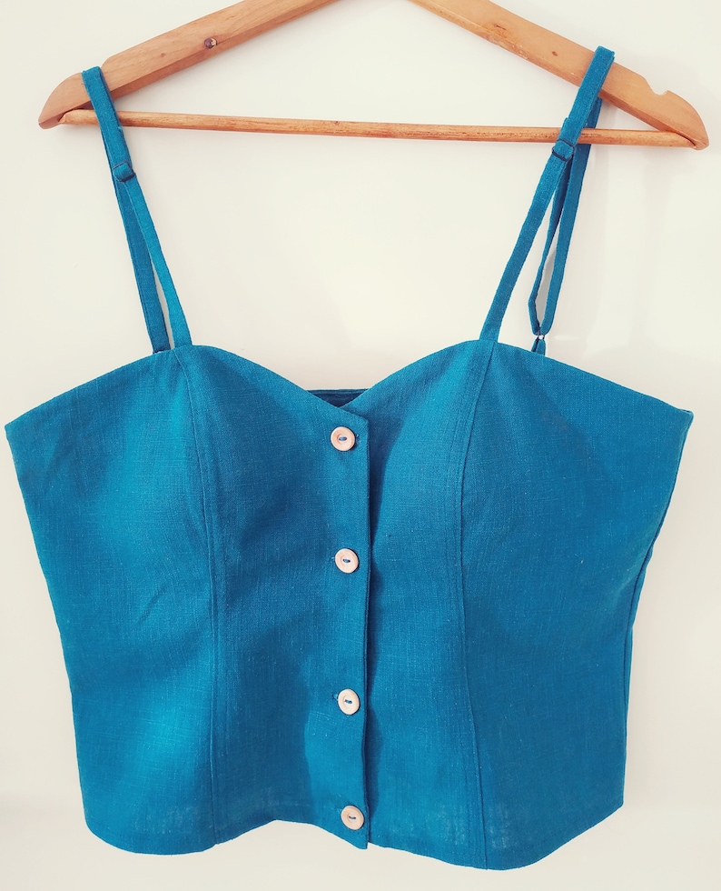 Buster Linen 100 , Linen Corset ,crop Top , Style Top, Summer Top