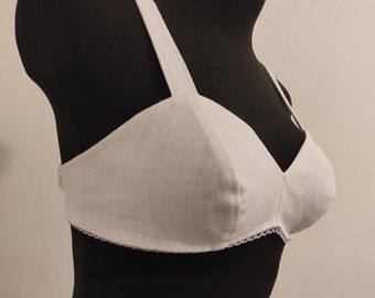 Delicate and very comfortable home bra /Linen bras / linen home wear/linen sleepwear/summer linen bra/ 100% linen/bra without paralon