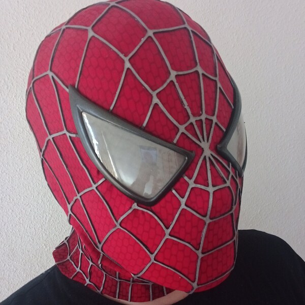 Maschera cosplay indossabile di Spider-man Sam Raimi con guscio magnetico e cinghia in uretano