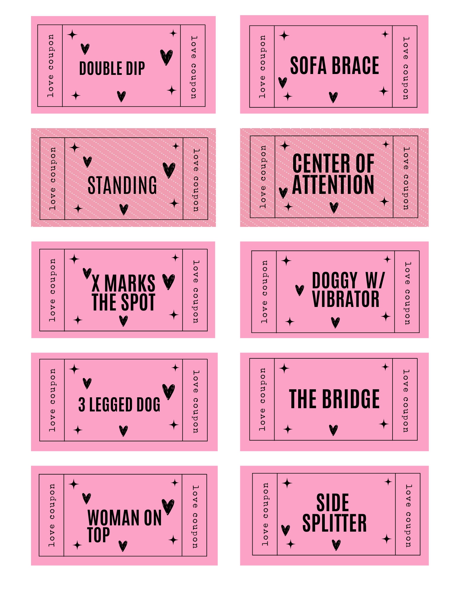 Sex Coupon Book Printable Sex Positions Naughty Age 18 Adult Content ...