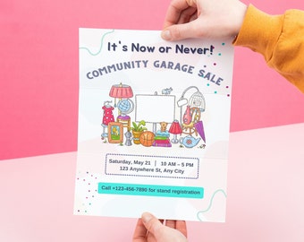 Yard Sale Flyer | Garage Sale Flyer | Neighborhood Yard Sale | Rummage Sale | Editable Garage Sale Template | Community Yard Sale