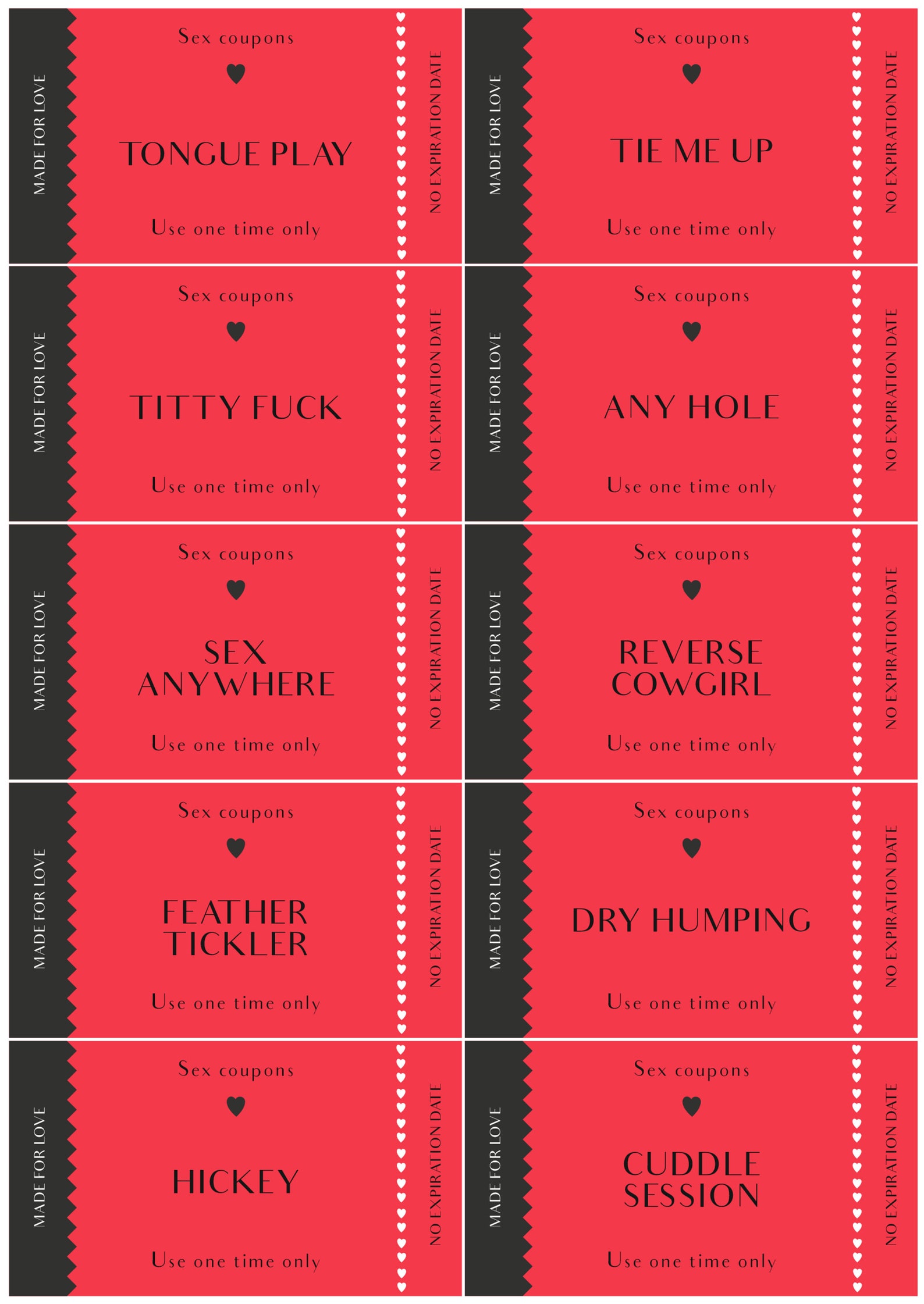 Printable Sex Coupon Book for Couples| Editable Canva Template | Adults ...
