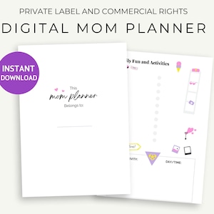 Colorful Mom Planner, Digital Life Planner for Busy Moms, Household Organizer