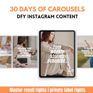 30 Days Instagram Carousel Templates: Editable Canva Social Media Content (Digital Download)