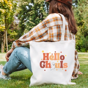 Halloween Tote, Trick or Treat Bag, Hello Ghouls
