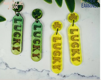 Lucky Earrings Laser Cut File: St Patrick's Day Acrylic SVG (Digital Download)