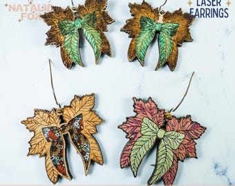 Fall Leaves Earring SVG : Coquette Acrylic Laser File (Digital File)