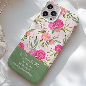 Personalized Bible Verse Phone Case For iPhone 16 15 14 13 12 11 8, Pro Plus Max Mini xr xs x, Add Your Favorite Bible Quote | Green