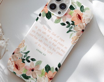 Personalized Custom Bible Verse iPhone Case For All iPhone Models, Add Your Favorite Bible Quote, Custom Bible Verse Floral Phone Case