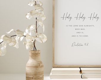 Revelation 4:8, Bible Verse Art - Christian Wall Art Digital Download Jesus Christ, Printable, Religious Gift for Christian Bible Study Gift