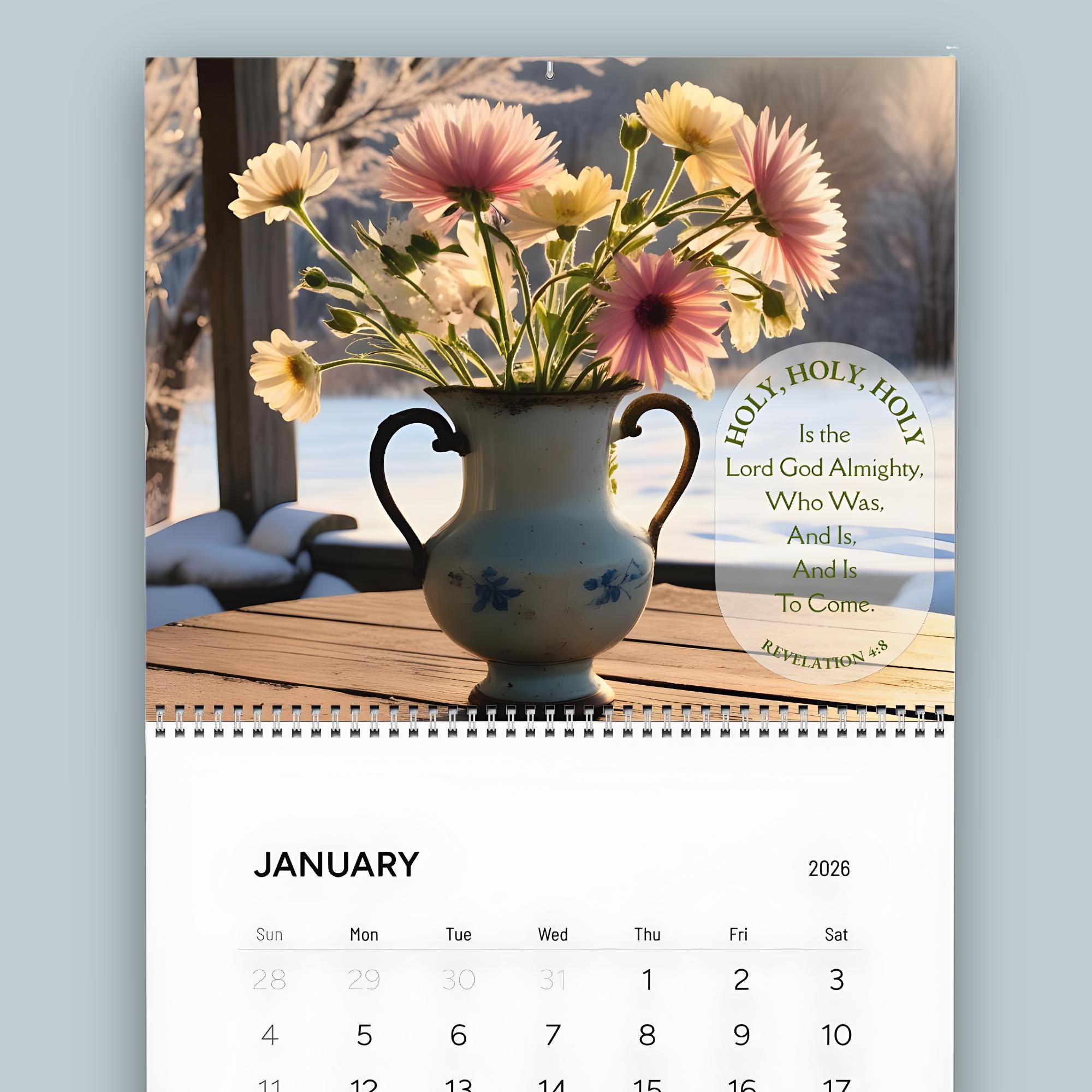 2026 Floral Bible Verse Wall Calendar – Christian Scripture Calendar ...