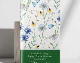 Custom Bible Verse Wallet Phone Case for iPhone and Samsung Galaxy, Inspirational Wallet Case, Religious Wallet Case, Christian Wallet Case