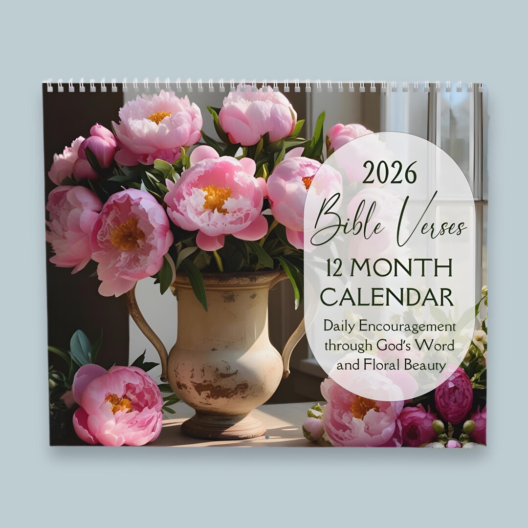 2026 Floral Bible Verse Wall Calendar – Christian Scripture Calendar ...