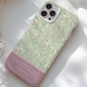 Personalized Bible Verse Phone Case For iPhone 16 15 14 13 12 11 Pro Plus Max Mini Custom Floral Phone Case - Add Your Favorite Bible Verse