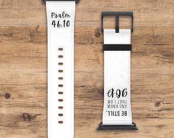 Custom White Apple Watch Band, Christian Apple Watch Band with Bible Verse, Inspirational Watch Band, Compatible with All Apple Watch Series