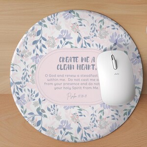 Custom Mousepad with Bible Verse, Floral Inspirational Mouse Pad Christian Gift Motivational Personalized Mousepad, Bible Study Gift