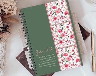 Personalized Spiral Notebook with Bible Verse Customization, Add Your Favorite Bible Verse, Bible Study Gift for Her, Bible Prayer Journal