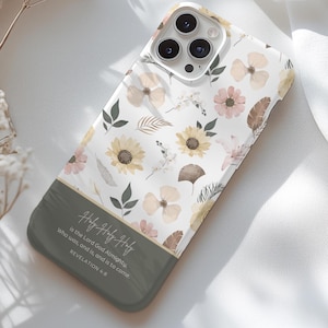 Personalized Bible Verse Phone Case For iPhone 16 15 14 13 12 11 8, Pro Plus Max Mini xr xs x, Add Your Favorite Bible Quote, Floral Pattern